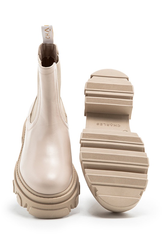 Charles Footwear sztyblety skórzane Mey beżowy Mey
