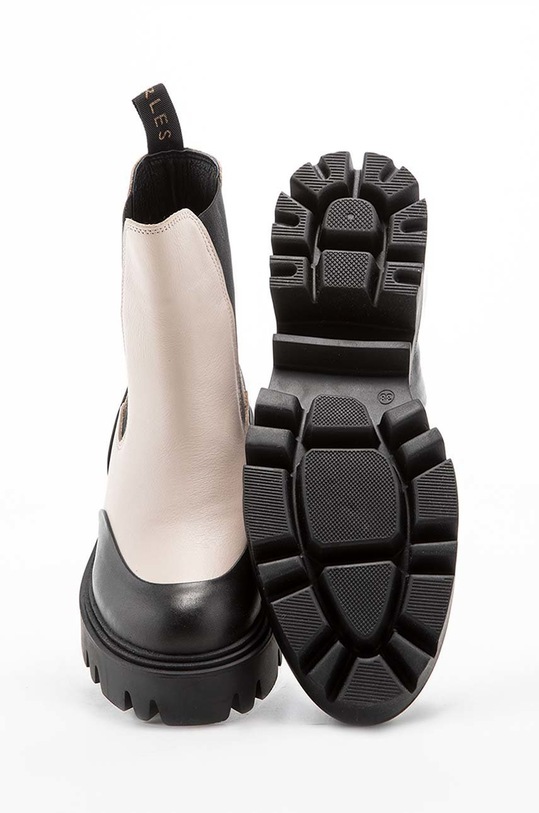 Charles Footwear sztyblety skórzane Sophia beżowy Sophia