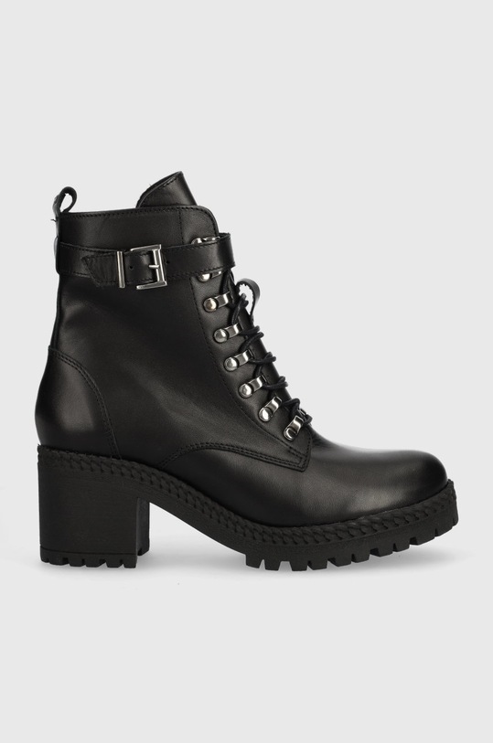 Wojas cizme de piele cu snur negru 6406551