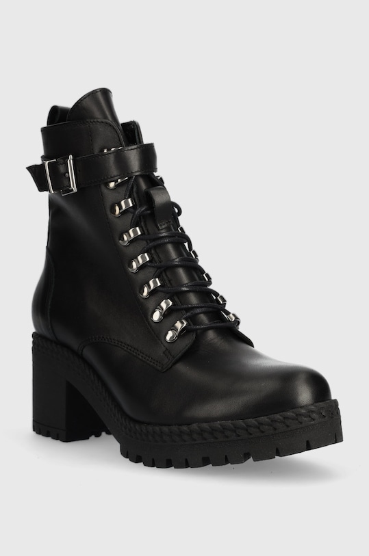 Wojas cizme de piele 6406551 negru ZW22