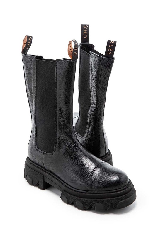 Încălțăminte Charles Footwear botine din piele intoarsa Clova negru