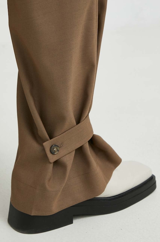 Herskind nadrág gyapjú keverékből Logan barna 4564878