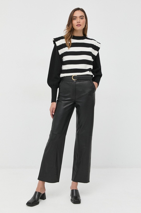 Notes du Nord sweter wełniany 12881 czarny ZW22