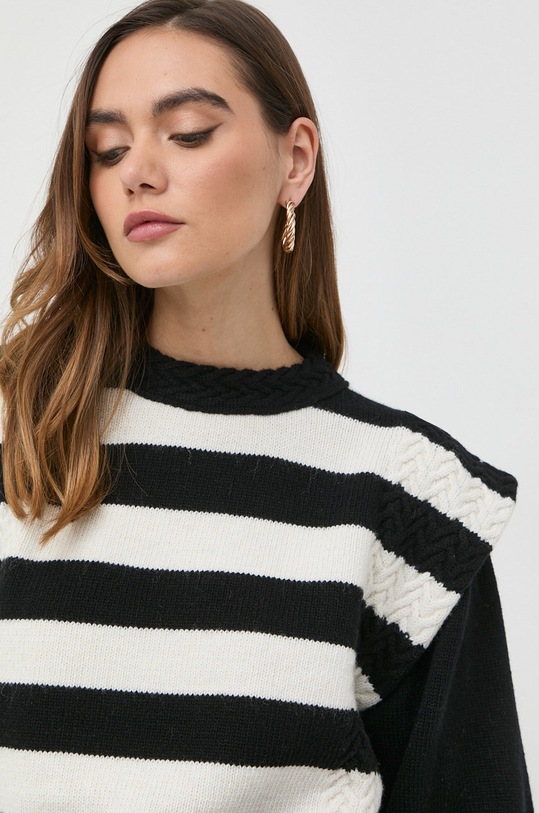 Notes du Nord sweter wełniany czarny 12881