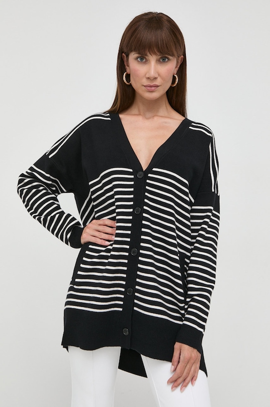 Svetr s příměsí vlny Silvian Heach V výstřih černá PGA22074CD