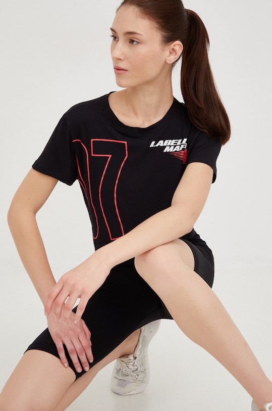 LaBellaMafia t-shirt z elastanem czarny 25358