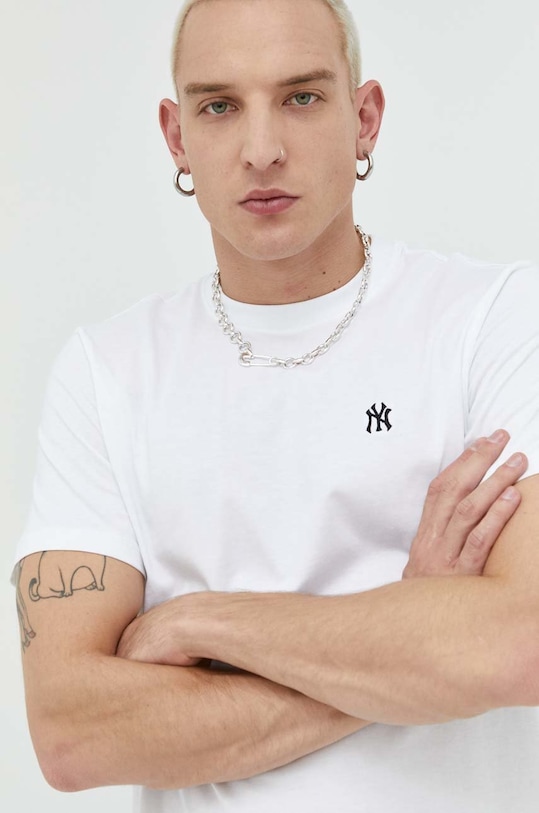 Хлопковая футболка 47 brand Mlb New York Yankees белый BB017TEMBRT564977WW