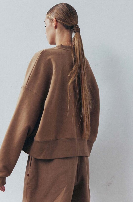 MUUV. bluza bawełniana SMOOTH COTTON bluza.over.SMOOTHCOTTON brązowy ZW24