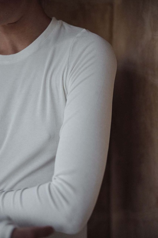 Odzież MUUV. longsleeve longsleeve.LIGHTRIB.egg biały