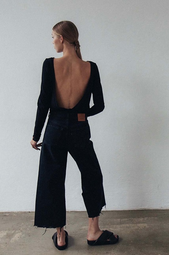 Îmbrăcăminte MUUV. longsleeve din bumbac longsle.BACKRENROUTE.bl negru