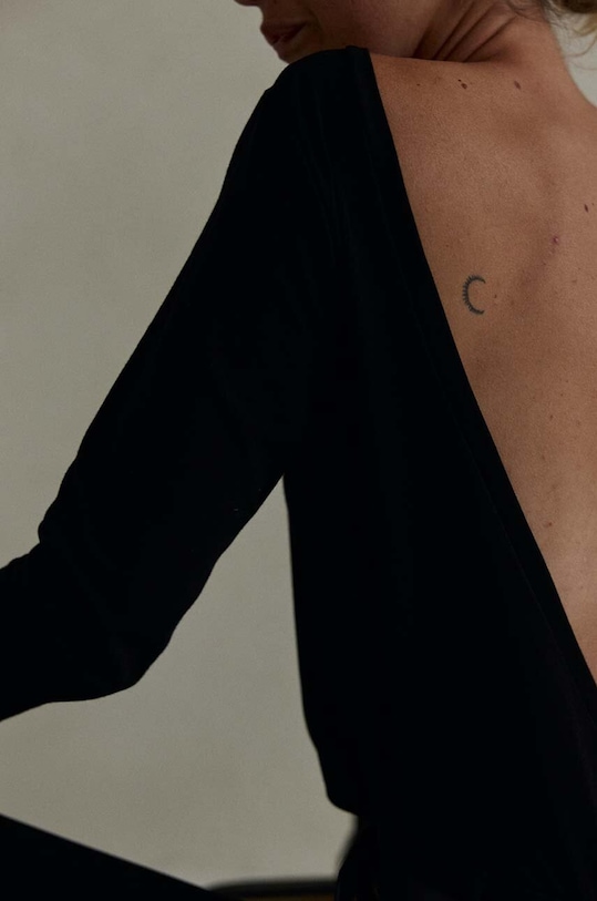 MUUV. longsleeve din bumbac longsle.BACKRENROUTE.bl negru