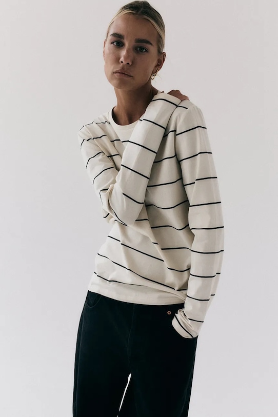 Muuv. longsleeve damski bawełniany BASIC LONGSLEEVE.BASIC biały