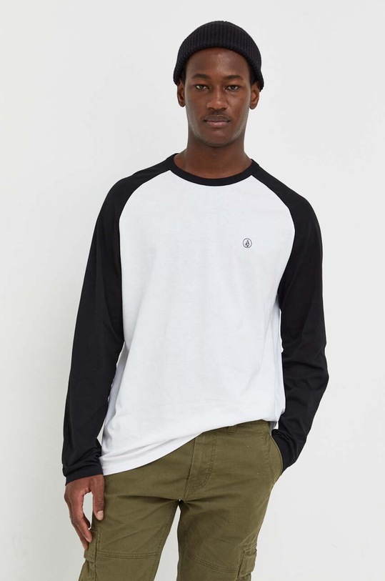 Volcom longsleeve bawełniany bawełna biały A3612308.BLK