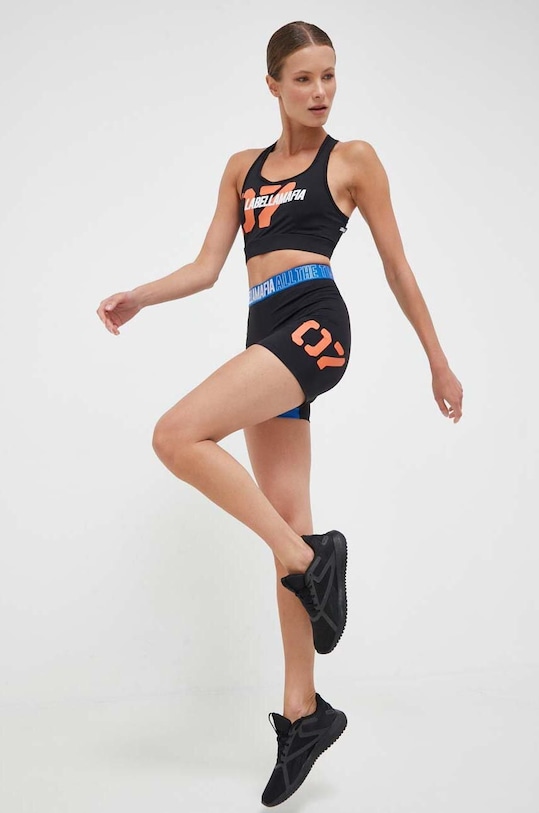 Top in kratke hlače za trening LaBellaMafia Madness Z elastanom črna LB.27979