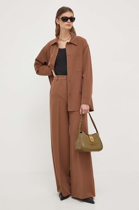 Košeľa Silvian Heach GPA23467CA hnedá ZW23