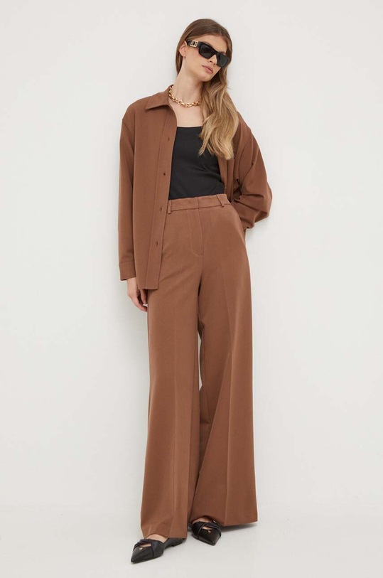 Košeľa Silvian Heach GPA23467CA hnedá