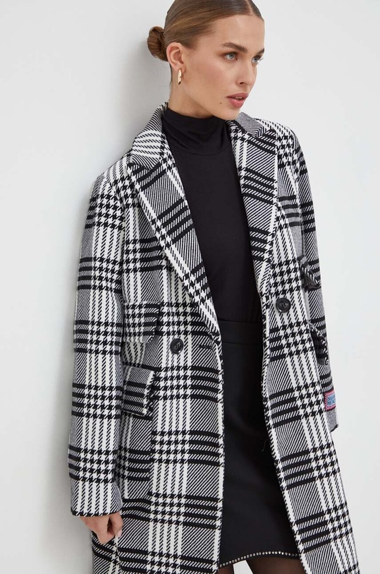 Silvian Heach cappotto con aggiunta di lana multicolore GPA23258CP