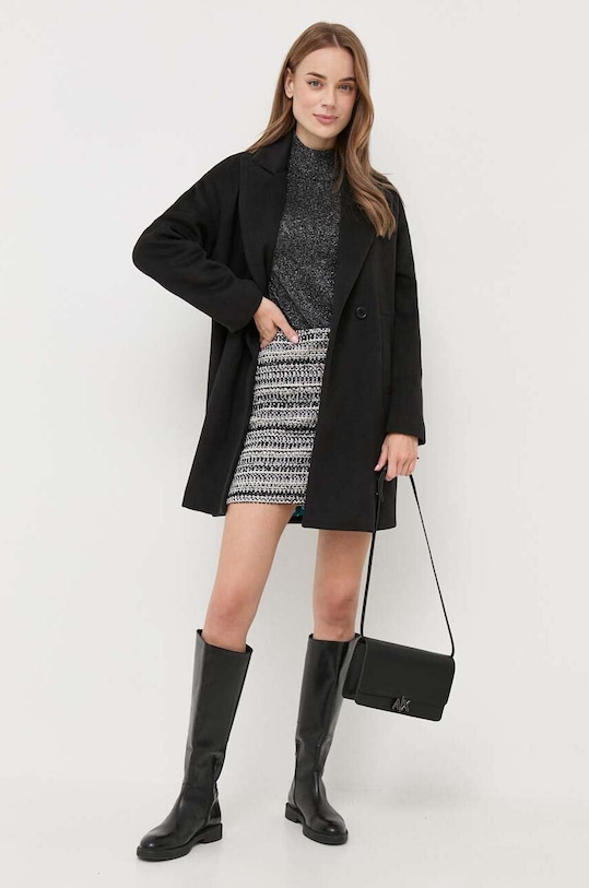 Παλτό Silvian Heach GPA23133CP μαύρο ZW23