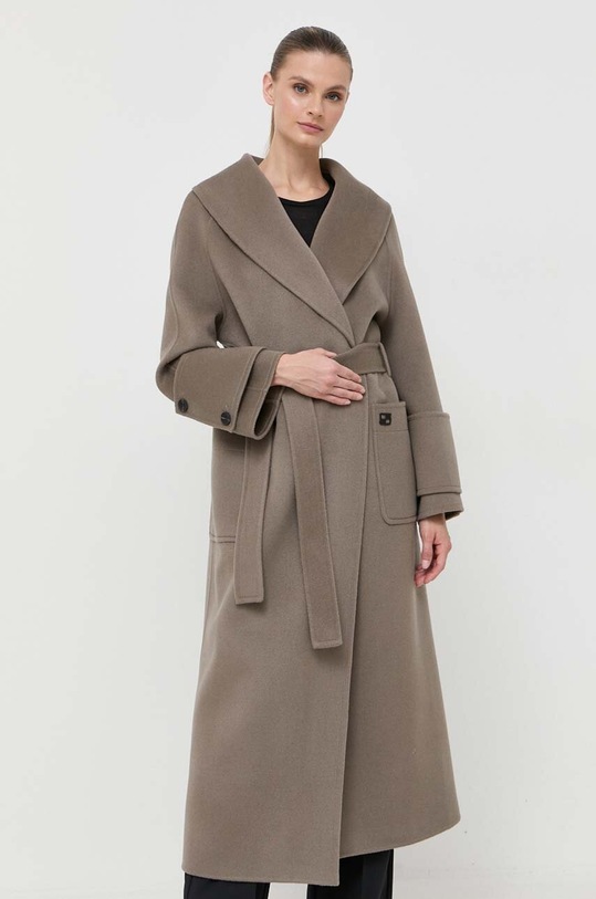 Вовняне пальто Beatrice B без підкладки бежевий 23FA2500DOUBLE