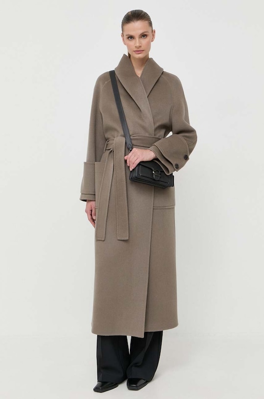 Вовняне пальто Beatrice B 23FA2500DOUBLE бежевий ZW23