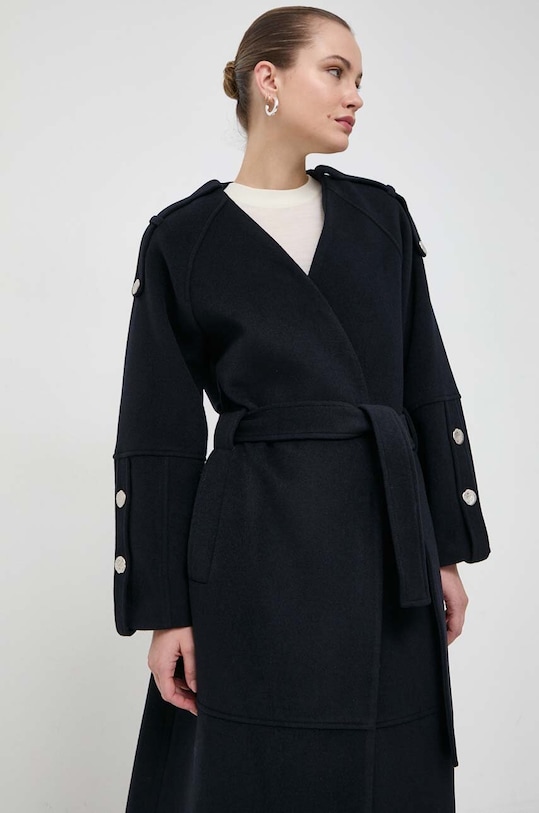 Vlněný kabát Beatrice B námořnická modř 23FA2517VELOUR