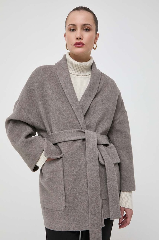 Beatrice B płaszcz wełniany bez kaptura szary 23FA2525VELOUR