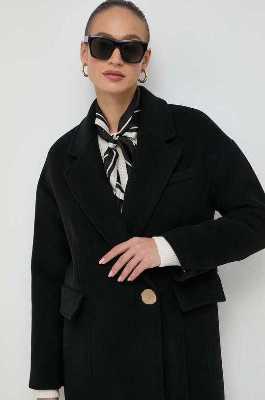 Beatrice B płaszcz wełniany 23FA2546SOLID czarny ZW23