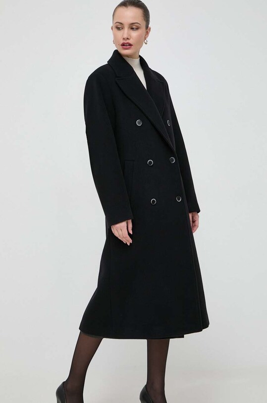 Beatrice B palton de lana cu captuseala negru 23FA2536SOLID