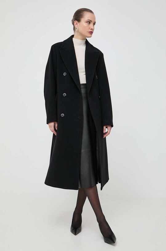 Beatrice B palton de lana 23FA2536SOLID negru ZW23