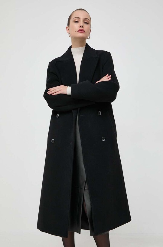 Beatrice B palton de lana negru 23FA2536SOLID