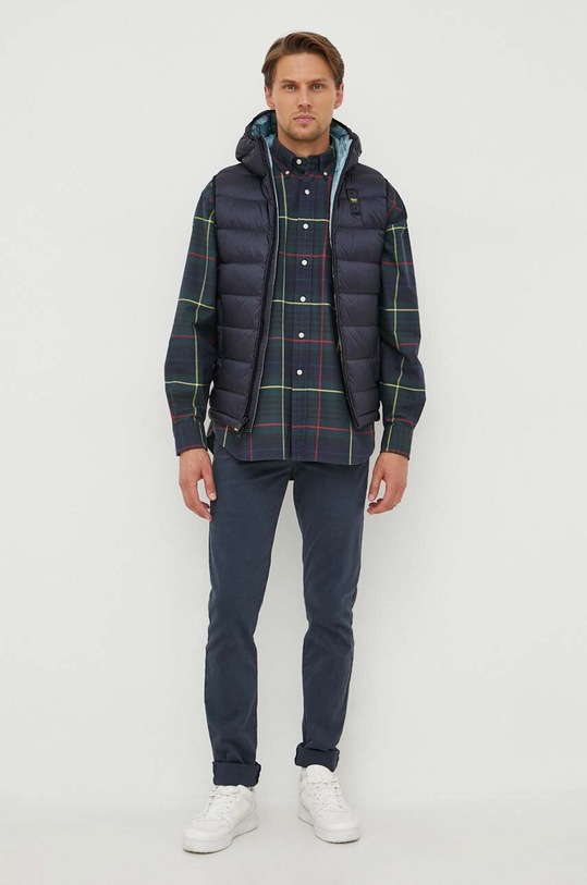 Blauer bezrękawnik puchowy BLUX03081 granatowy AW23