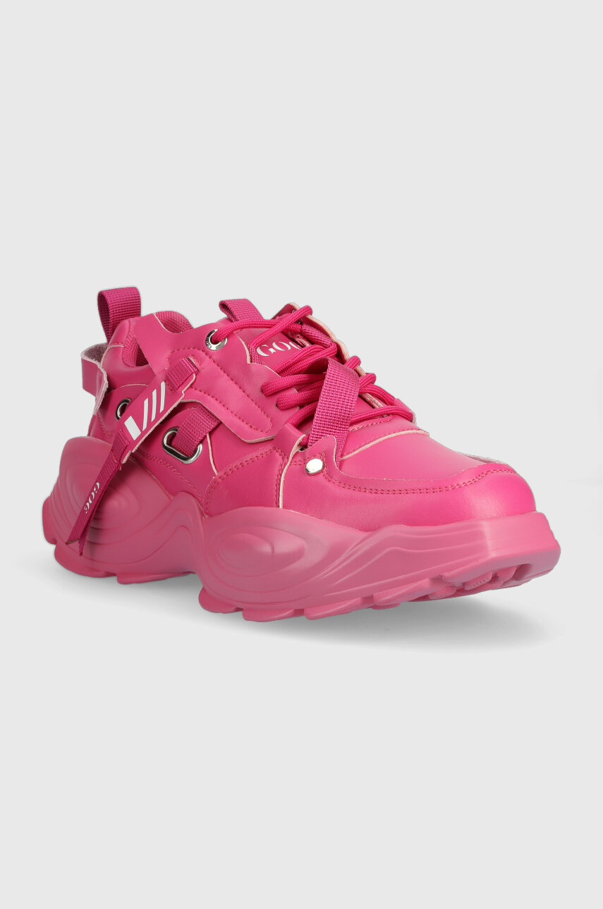 GOE sneakersy skórzane MM2N4013.FUCHSIA różowy ZW23