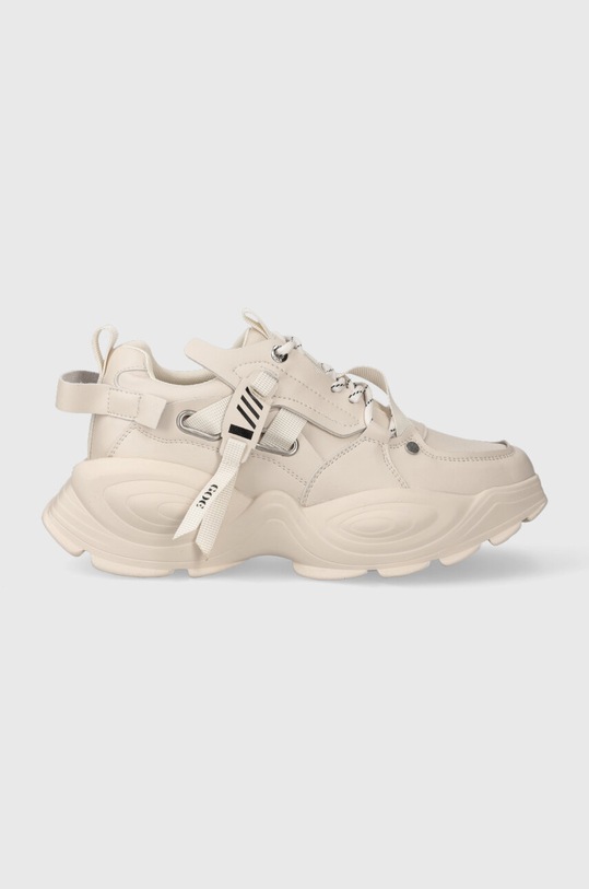 Kožené sneakers boty GOE platforma béžová MM2N4015.BEIGE