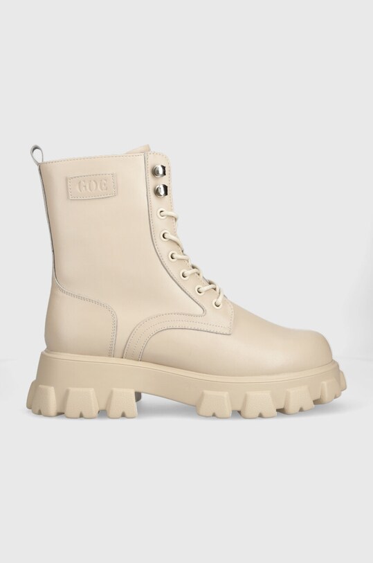 Kožne čizme GOE na vezanje bež MM2N4023.BEIGE