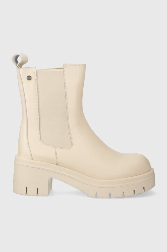 Кожени боти челси GOE гладка кожа бежов MM2N4055.BEIGE