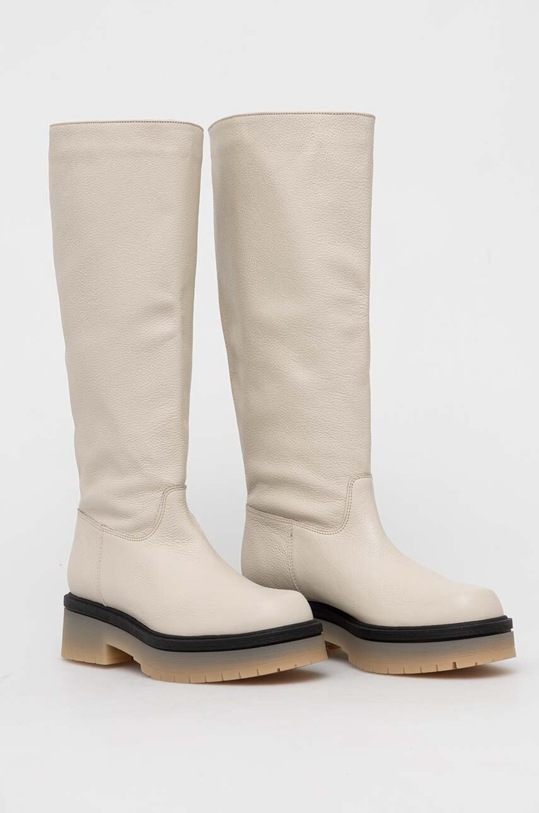 Charles Footwear kozaki skórzane Dora Dora.Knee.High.B.L.B beżowy ZW23