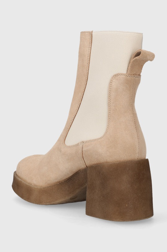 Cipők Charles Footwear magasszárú cipő velúrból Bea Bea.Boots.Sabbia bézs
