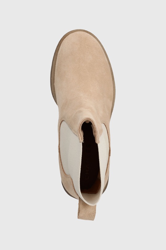 Charles Footwear magasszárú cipő velúrból Bea bézs Bea.Boots.Sabbia