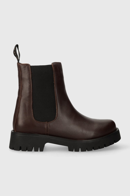 Charles Footwear bőr bokacsizma Julie lapos barna Julie.Boots.Dark.Brown