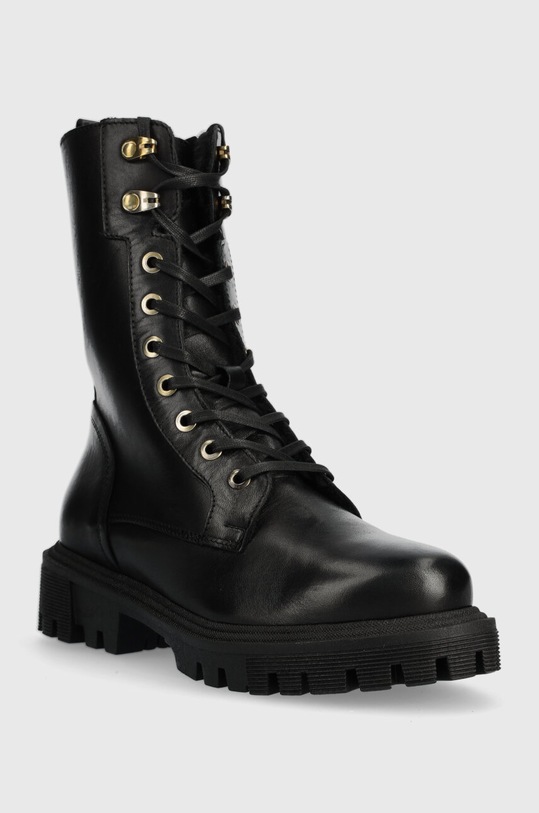 Wojas workery skórzane 6411751 czarny ZW23