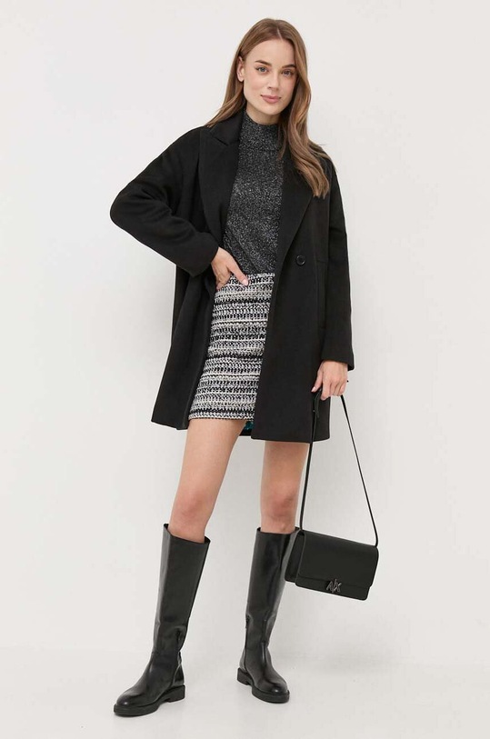 Sukně s příměsí vlny Silvian Heach GPA23382MG černá ZW23