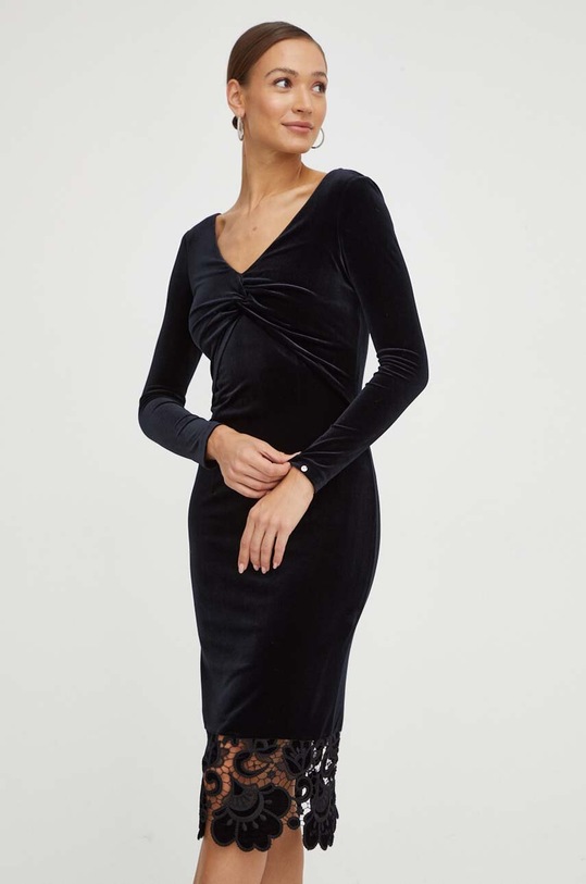 Nissa sukienka z elastanem czarny RS14376