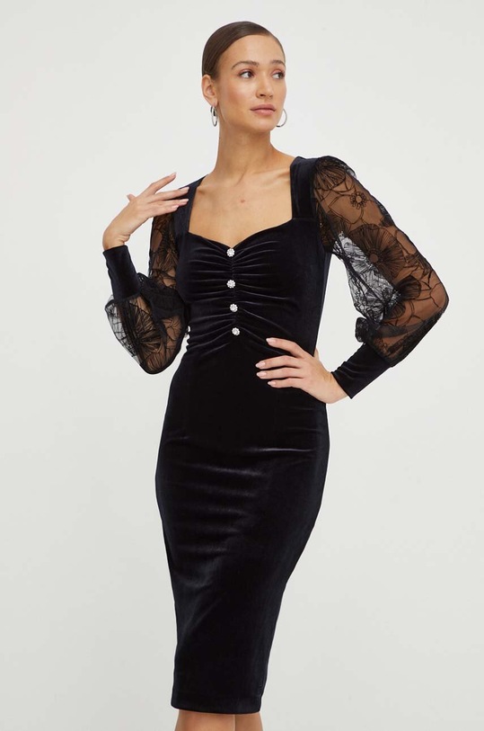 Nissa rochie midi negru RS14375