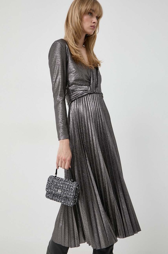 Nissa rochie midi argintiu RS14456