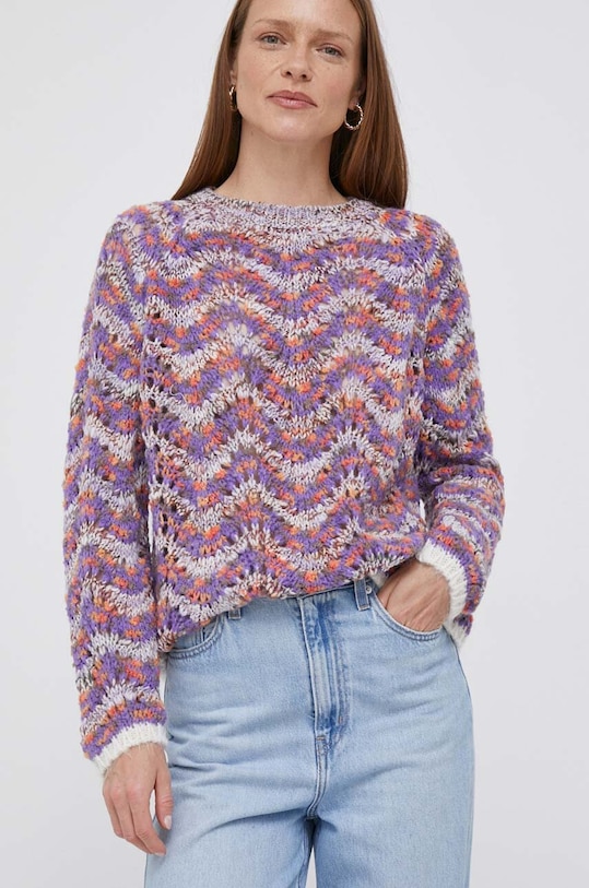 Rich & Royal gyapjúkeverék pulóver gyapjú szállal többszínű 2307.131