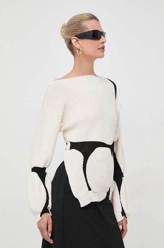 Vuneni pulover Liviana Conti bež F3W080