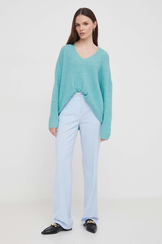 Mos Mosh sweter wełniany 153900 zielony ZS25