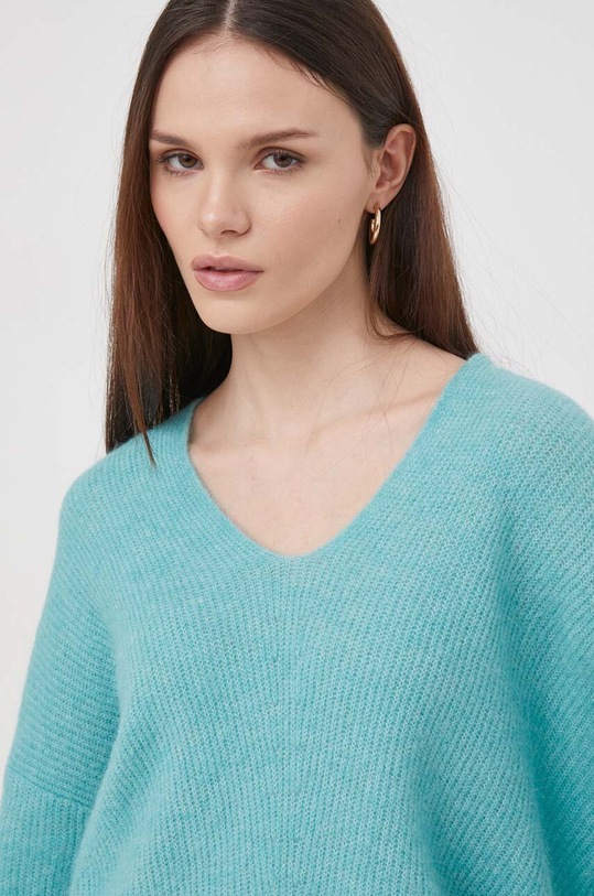Mos Mosh sweter wełniany zielony 153900