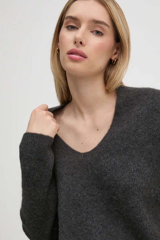 Mos Mosh sweter wełniany szary 153900