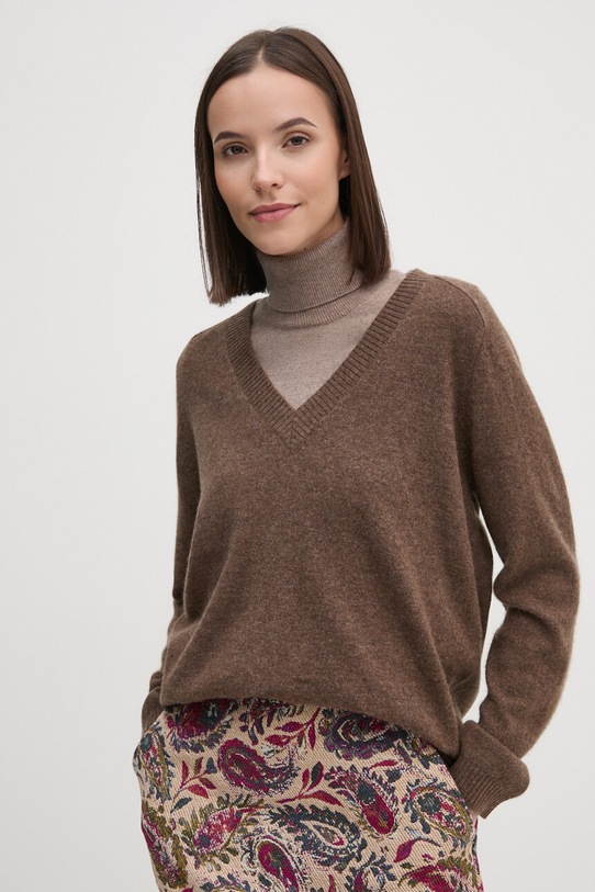 Mos Mosh pulover de lana subtiri maro 150790